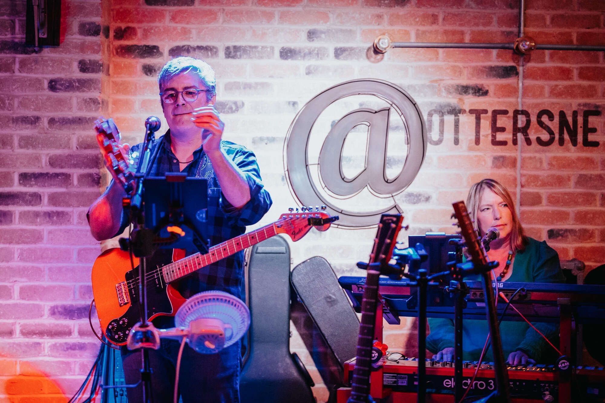 Playing music with a singer and keyboards
